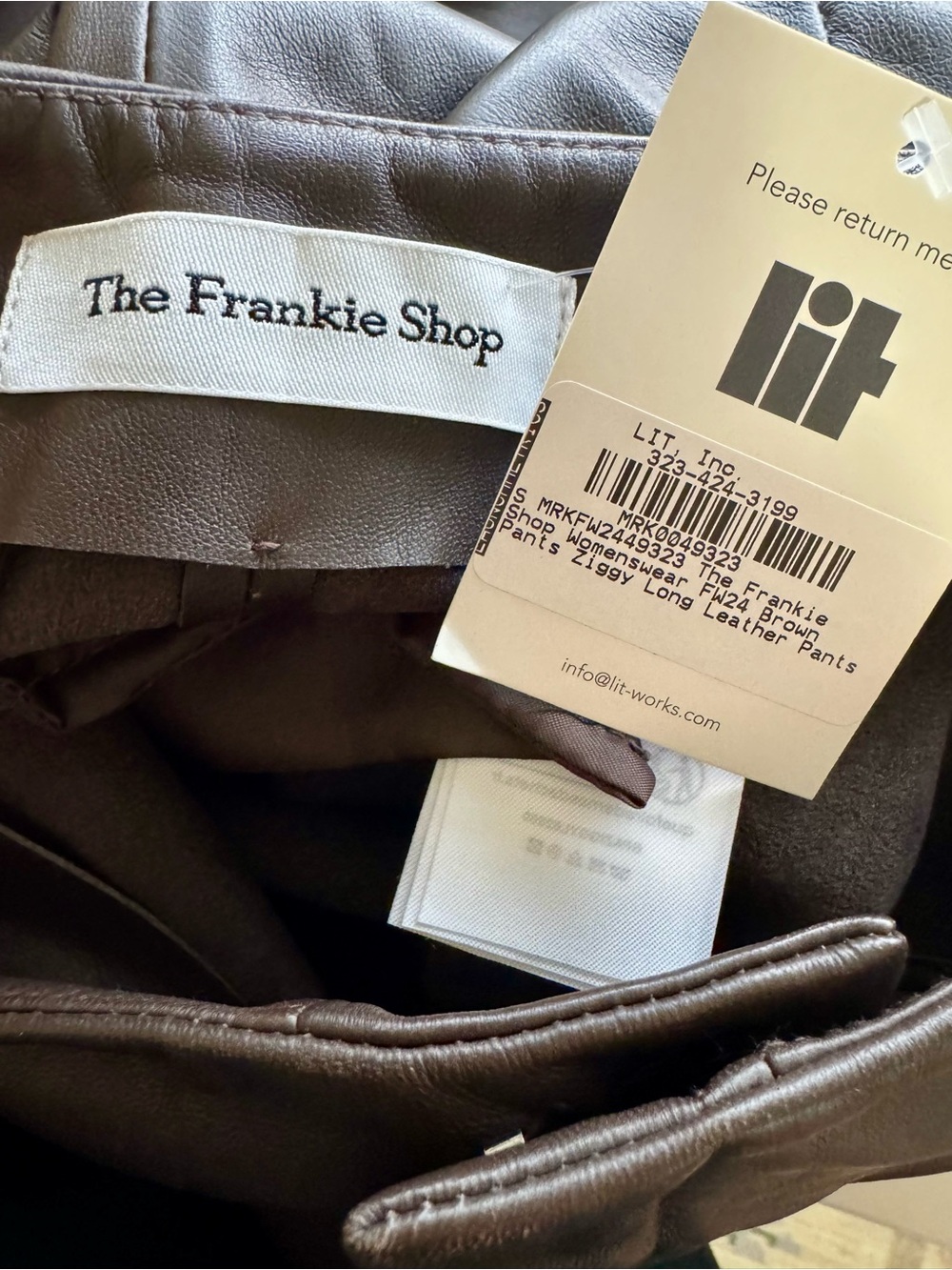 The Frankie Shop Ziggy darted leather straight-leg pants Size Small S - Picture 5 of 7